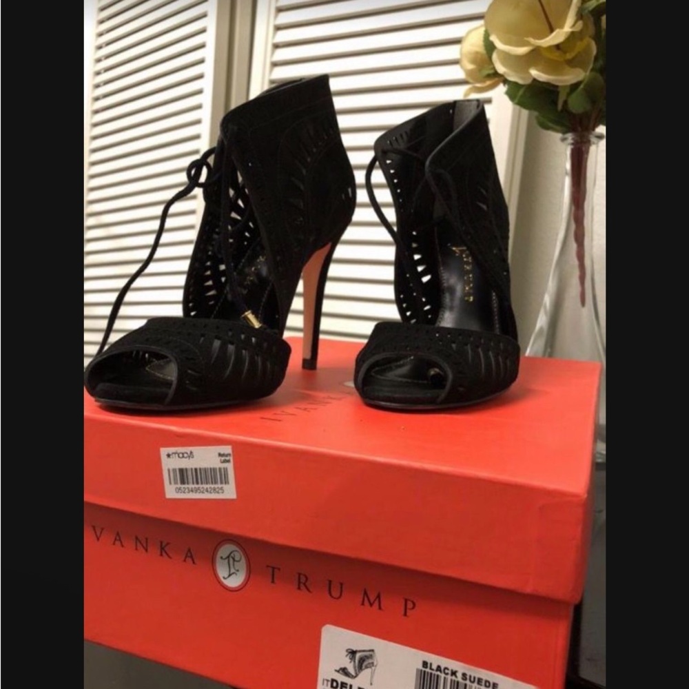 Ivanka Trump Black Cutout Heels